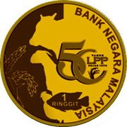 Malaysia 1 Ringgit (Board of Farmers' Societies Golden Jubilee) BANK NEGARA MALAYSIA 1 RINGGIT 50 LPP coin obverse