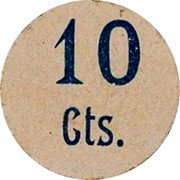 Spain 10 Centimos (Calella) 10 CTS. coin reverse Spain 10 Centimos (Calella) 10 CTS. coin reverse