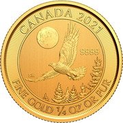 Canada 10 Dollars (Goshawk) SH 9999 CANADA 2021 FINE GOLD 1/4 OZ OR PUR coin reverse Canada 10 Dollars (Goshawk) SH 9999 CANADA 2021 FINE GOLD 1/4 OZ OR PUR coin reverse