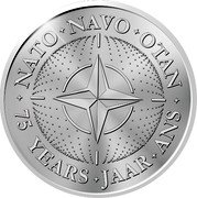 Belgium 10 Euro (75 years of NATO) NATO NAVO OTAN 75 YEARS JAAR ANS coin reverse Belgium 10 Euro (75 years of NATO) NATO NAVO OTAN 75 YEARS JAAR ANS coin reverse