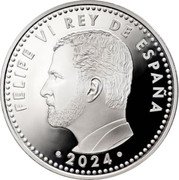 Spain 10 Euro (Margarita Salas) FELIPE VI REY DE ESPAÑA 2024 coin obverse Spain 10 Euro (Margarita Salas) FELIPE VI REY DE ESPAÑA 2024 coin obverse