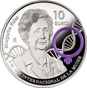 Spain 10 Euro (Margarita Salas) 10 EURO MARGARITA SALAS M 8-M DÍA INTERNACIONAL DE LA MUJER coin reverse Spain 10 Euro (Margarita Salas) 10 EURO MARGARITA SALAS M 8-M DÍA INTERNACIONAL DE LA MUJER coin reverse