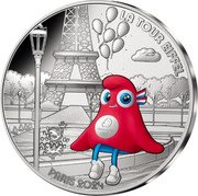 France 10 Euro (Phryge Eiffel Tower) LA TOUR EIFFEL PARIS 2024 PARIS 2024 coin reverse