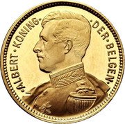 Belgium 10 Francs (Albert I. Dutch Text. Pattern Strike) KM# Pn190 ALBERT KONING DER BELGEN coin obverse Belgium 10 Francs (Albert I. Dutch Text. Pattern Strike) KM# Pn190 ALBERT KONING DER BELGEN coin obverse