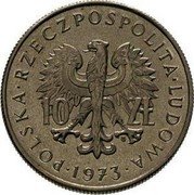 Poland 10 Zlotych (200 Years of National Education Commission) KM# Pr207 POLSKA RZECZPOSPOLITA LUDOWA 10 ZŁ MW 1973 coin obverse Poland 10 Zlotych (200 Years of National Education Commission) KM# Pr207 POLSKA RZECZPOSPOLITA LUDOWA 10 ZŁ MW 1973 coin obverse