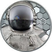 Cook Islands 100 Dollars (Astronaut) THE SKY IS NOT THE LIMIT REAL HERO 9K496 coin reverse