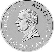 Australia 100 Dollars The Perth Mint's 125th Anniversary. Bullion 2024 P125 CHARLES III AUSTRALIA 100 DOLLARS DT coin obverse Australia 100 Dollars The Perth Mint's 125th Anniversary. Bullion 2024 P125 CHARLES III AUSTRALIA 100 DOLLARS DT coin obverse