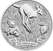 Australia 100 Dollars The Perth Mint's 125th Anniversary. Bullion 2024 P125 JM 2024 1OZ 9995 PLATINUM P125 1899 THE PERTH MINT 2024 coin reverse Australia 100 Dollars The Perth Mint's 125th Anniversary. Bullion 2024 P125 JM 2024 1OZ 9995 PLATINUM P125 1899 THE PERTH MINT 2024 coin reverse