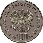 Poland 100 Zlotych Adam Mickiewicz. Hair under Left Eye. Trial Strike 1978 MW KM# Pr321 POLSKA RZECZPOSPOLITA LUDOWA 19 78 MW ZŁ 100 ZŁ coin obverse Poland 100 Zlotych Adam Mickiewicz. Hair under Left Eye. Trial Strike 1978 MW KM# Pr321 POLSKA RZECZPOSPOLITA LUDOWA 19 78 MW ZŁ 100 ZŁ coin obverse