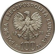 Poland 100 Zlotych Adam Mickiewicz. Trial Strike 1978 MW KM# Pr322 POLSKA RZECZPOSPOLITA LUDOWA 19 78 MW ZŁ 100 ZŁ coin obverse Poland 100 Zlotych Adam Mickiewicz. Trial Strike 1978 MW KM# Pr322 POLSKA RZECZPOSPOLITA LUDOWA 19 78 MW ZŁ 100 ZŁ coin obverse
