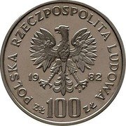 Poland 100 Zlotych Environment Protection. White Stork. Trial Strike 1982 MW KM# Pr464 POLSKA RZECZPOSPOLITA LUDOWA 19 82 MW ZŁ 100 ZŁ coin obverse Poland 100 Zlotych Environment Protection. White Stork. Trial Strike 1982 MW KM# Pr464 POLSKA RZECZPOSPOLITA LUDOWA 19 82 MW ZŁ 100 ZŁ coin obverse