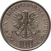 Poland 100 Zlotych General Wladyslaw Sikorski. Trial Strike 1981 MW KM# Pr440 POLSKA RZECZPOSPOLITA LUDOWA 19 81 MW ZŁ 100 ZŁ coin obverse Poland 100 Zlotych General Wladyslaw Sikorski. Trial Strike 1981 MW KM# Pr440 POLSKA RZECZPOSPOLITA LUDOWA 19 81 MW ZŁ 100 ZŁ coin obverse