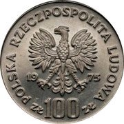 Poland 100 Zlotych (Helena Modrzejewska. Trial Strike) KM# Pr258a POLSKA RZECZPOSPOLITA LUDOWA 19 75 MW ZŁ 100 ZŁ coin obverse Poland 100 Zlotych (Helena Modrzejewska. Trial Strike) KM# Pr258a POLSKA RZECZPOSPOLITA LUDOWA 19 75 MW ZŁ 100 ZŁ coin obverse