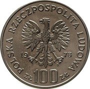 Poland 100 Zlotych Janusz Korczak. Trial Strike 1978 MW KM# Pr333 POLSKA RZECZPOSPOLITA LUDOWA 19 78 MW ZŁ 100 ZŁ coin obverse Poland 100 Zlotych Janusz Korczak. Trial Strike 1978 MW KM# Pr333 POLSKA RZECZPOSPOLITA LUDOWA 19 78 MW ZŁ 100 ZŁ coin obverse
