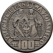 Poland 100 Zlotych Polish Millennium. Trial Strike. With Background 1960  KM# Pr72 TYSIĄCLECIE PAŃSTWA POLSKIEGO ZŁ 100 ZŁ PRÓBA MIESZKO I DĄBRÓWKA coin reverse Poland 100 Zlotych Polish Millennium. Trial Strike. With Background 1960  KM# Pr72 TYSIĄCLECIE PAŃSTWA POLSKIEGO ZŁ 100 ZŁ PRÓBA MIESZKO I DĄBRÓWKA coin reverse