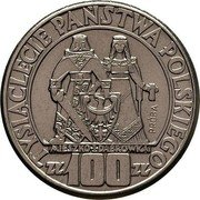 Poland 100 Zlotych Polish Millennium. Trial Strike. Without Background 1960  KM# Pr75 TYSIĄCLECIE PAŃSTWA POLSKIEGO ZŁ 100 ZŁ PRÓBA MIESZKO I DĄBRÓWKA coin reverse Poland 100 Zlotych Polish Millennium. Trial Strike. Without Background 1960  KM# Pr75 TYSIĄCLECIE PAŃSTWA POLSKIEGO ZŁ 100 ZŁ PRÓBA MIESZKO I DĄBRÓWKA coin reverse