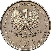 Poland 100 Zlotych Tadeusz Kosciuszko. Trial Strike 1976 MW KM# Pr278 POLSKA RZECZPOSPOLITA LUDOWA 19 76 MW ZŁ 100 ZŁ coin obverse Poland 100 Zlotych Tadeusz Kosciuszko. Trial Strike 1976 MW KM# Pr278 POLSKA RZECZPOSPOLITA LUDOWA 19 76 MW ZŁ 100 ZŁ coin obverse