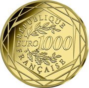 France 1000 Euro (Olympic Games. French Symbols) RÉPUBLIQUE FRANÇAISE 1000 EURO 2024 coin obverse