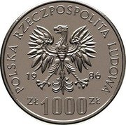 Poland 1000 Zlotych (National Action Aid School. Trial Strike) KM# Pr542 POLSKA RZECZPOSPOLITA LUDOWA 19 86 MW ZŁ 1000 ZŁ coin obverse Poland 1000 Zlotych (National Action Aid School. Trial Strike) KM# Pr542 POLSKA RZECZPOSPOLITA LUDOWA 19 86 MW ZŁ 1000 ZŁ coin obverse