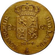 Netherlands 2-1/2 Gulden (Pattern. Louis Napoleon) KONINGRIJK HOLLAND. 2½ G N. 1807. coin reverse Netherlands 2-1/2 Gulden (Pattern. Louis Napoleon) KONINGRIJK HOLLAND. 2½ G N. 1807. coin reverse