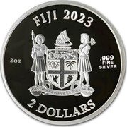Fiji 2 Dollars (Egyptian Dragon) REREVAKA NA KALOU KA DOKA NA TUI 25OZ .999 FINE SILVER FIJI 2023 2 DOLLARS coin obverse Fiji 2 Dollars (Egyptian Dragon) REREVAKA NA KALOU KA DOKA NA TUI 25OZ .999 FINE SILVER FIJI 2023 2 DOLLARS coin obverse