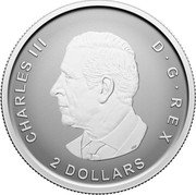 Canada 2 Dollars (Red Fox. Bullion) CHARLES III D G REX 2 DOLLARS coin obverse Canada 2 Dollars (Red Fox. Bullion) CHARLES III D G REX 2 DOLLARS coin obverse