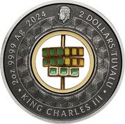 Tuvalu 2 Dollars (Rubik's Cube) 2 OZ 9999 AG 2024 2 DOLLARS TUVALU JC KING CHARLES III coin obverse Tuvalu 2 Dollars (Rubik's Cube) 2 OZ 9999 AG 2024 2 DOLLARS TUVALU JC KING CHARLES III coin obverse
