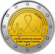 Belgium 2 Euro (Fight Against Cancer) BE 2024 IB LUTTE CONTRE LE CANCER STRIJD TEGEN KANKER coin obverse Belgium 2 Euro (Fight Against Cancer) BE 2024 IB LUTTE CONTRE LE CANCER STRIJD TEGEN KANKER coin obverse