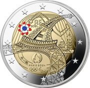 France 2 Euro Olympic and Paralympic Games Paris 2024.Headquarters.Color 2024 c+⊞ RF PARIS 2024 2024 coin obverse