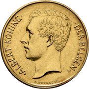 Belgium 2 Francs (Albert I. Pattern) KM# Pn178 ALBERT KONING DER BELGEN G.DEVREESE. coin obverse Belgium 2 Francs (Albert I. Pattern) KM# Pn178 ALBERT KONING DER BELGEN G.DEVREESE. coin obverse