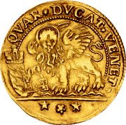 Italy 2 Zecchini (Alvise Mocenigo IV Pattern) KM# Pn163 QVAR DVCAT VENET coin obverse Italy 2 Zecchini (Alvise Mocenigo IV Pattern) KM# Pn163 QVAR DVCAT VENET coin obverse