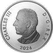 Canada 20 Dollars The Sapphire Jubilee Snowflake Brooch 2024 CHARLES III D G REX 2024 coin obverse Canada 20 Dollars The Sapphire Jubilee Snowflake Brooch 2024 CHARLES III D G REX 2024 coin obverse