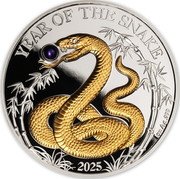 Vanuatu 20 Vatu (Year of the Snake. Freshwater Pearl) YEAR OF THE SNAKE 2025 1 OZ AG .999 coin reverse Vanuatu 20 Vatu (Year of the Snake. Freshwater Pearl) YEAR OF THE SNAKE 2025 1 OZ AG .999 coin reverse