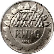 Poland 20 Zlotych (25th Anniversary of the Comecon. Trial Strike) KM# Pr238 XXV LAT RWPG PRÓBA coin reverse