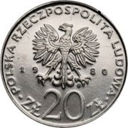 Poland 20 Zlotych Lodz Riots. Trial Strike 1980 MW KM# Pr385 POLSKA RZECZPOSPOLITA LUDOWA 19 80 MW ZŁ 20 ZŁ coin obverse