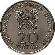 Poland 20 Zlotych Maria Konopnicka. Trial Strike 1978 MW KM# Pr317 POLSKA LUDOWA RZECZPOSPOLITA 1978 MW 20 ZŁOTYCH coin obverse Poland 20 Zlotych Maria Konopnicka. Trial Strike 1978 MW KM# Pr317 POLSKA LUDOWA RZECZPOSPOLITA 1978 MW 20 ZŁOTYCH coin obverse
