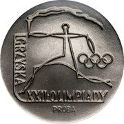 Poland 20 Zlotych XXII Olympic Games. Trial Strike 1980 MW KM# Pr379 IGRZYSKA XXII OLIMPIADY PRÓBA coin reverse