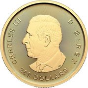 Canada 200 Dollars Dore to Refined Gold 2024  Bullion CHARLES III D G REX 200 DOLLARS SR coin obverse