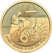 Canada 200 Dollars Dore to Refined Gold 2024  Bullion CANADA 99999 2024 FINE GOLD 1 OZ OR PUR JM coin reverse