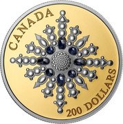 Canada 200 Dollars The Sapphire Jubilee Snowflake Brooch 2024 CANADA 200 DOLLARS coin reverse Canada 200 Dollars The Sapphire Jubilee Snowflake Brooch 2024 CANADA 200 DOLLARS coin reverse