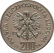 Poland 200 Zloty Winter Olympic Games. Trial Strike 1984 MW KM# Pr501 POLSKA RZECZPOSPOLITA LUDOWA 19 84 MW ZŁ 200 ZŁ coin obverse Poland 200 Zloty Winter Olympic Games. Trial Strike 1984 MW KM# Pr501 POLSKA RZECZPOSPOLITA LUDOWA 19 84 MW ZŁ 200 ZŁ coin obverse