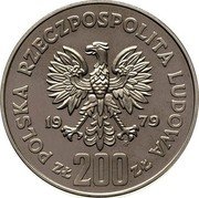 Poland 200 Zlotych Duke Mieszko I Half Lenght. Trial Strike 1979 MW KM# Pr364 POLSKA RZECZPOSPOLITA LUDOWA 19 79 MW ZŁ 200 ZŁ coin obverse Poland 200 Zlotych Duke Mieszko I Half Lenght. Trial Strike 1979 MW KM# Pr364 POLSKA RZECZPOSPOLITA LUDOWA 19 79 MW ZŁ 200 ZŁ coin obverse