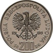 Poland 200 Zlotych Kazimierz I Odnowiciel. Trial Strike 1980 MW KM# Pr417 POLSKA RZECZPOSPOLITA LUDOWA 19 80 MW ZŁ 200 ZŁ coin obverse Poland 200 Zlotych Kazimierz I Odnowiciel. Trial Strike 1980 MW KM# Pr417 POLSKA RZECZPOSPOLITA LUDOWA 19 80 MW ZŁ 200 ZŁ coin obverse