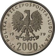 Poland 2000 Zlotych Duke Mieszko I Half Lenght. Trial Strike 1979 MW KM# Pr375 POLSKA RZECZPOSPOLITA LUDOWA 19 79 MW ZŁ 2000 ZŁ coin obverse Poland 2000 Zlotych Duke Mieszko I Half Lenght. Trial Strike 1979 MW KM# Pr375 POLSKA RZECZPOSPOLITA LUDOWA 19 79 MW ZŁ 2000 ZŁ coin obverse