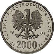 Poland 2000 Zlotych (Ladislaus I Herman. Trial Strike) KM# Pr461 POLSKA RZECZPOSPOLITA LUDOWA 19 81 MW ZŁ 2000 ZŁ coin obverse Poland 2000 Zlotych (Ladislaus I Herman. Trial Strike) KM# Pr461 POLSKA RZECZPOSPOLITA LUDOWA 19 81 MW ZŁ 2000 ZŁ coin obverse
