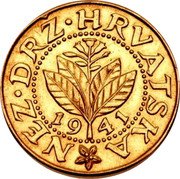Croatia 25 Banica (Pattern. Without Initials) NEZ DRŽ HRVATSKA 19 41 coin obverse Croatia 25 Banica (Pattern. Without Initials) NEZ DRŽ HRVATSKA 19 41 coin obverse