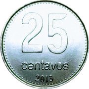 Argentina 25 Centavos (Pattern) 25 CENTAVOS 2013 coin reverse Argentina 25 Centavos (Pattern) 25 CENTAVOS 2013 coin reverse
