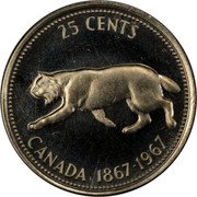 Canada 25 Cents (Centennial Trial Strike) 25 CENTS CANADA 1867-1967 coin reverse Canada 25 Cents (Centennial Trial Strike) 25 CENTS CANADA 1867-1967 coin reverse