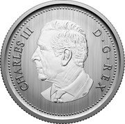 Canada 25 Cents Charles III Specimen 2024  CHARLES III D G REX SR coin obverse Canada 25 Cents Charles III Specimen 2024  CHARLES III D G REX SR coin obverse