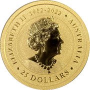 Australia 25 Dollars (Humpback Whale) ELIZABETH II 1952 - 2022 AUSTRALIA 25 DOLLARS JC coin obverse